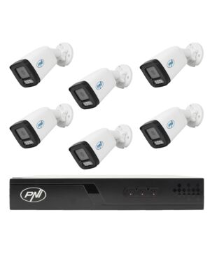 NVR POE PNI House IP716J videobewakingspakket, 6 PNI IP505J camera's, 5MP en kabels inbegrepen