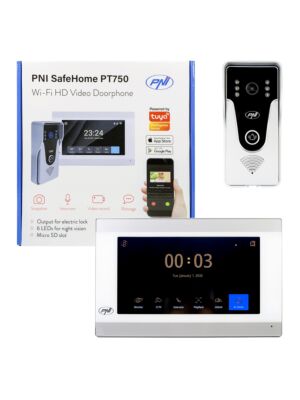 Slimme video-intercom PNI SafeHome PT750 WiFi HD, P2P, binnenmonitor, speciale Tuya Smart-applicatie, integratie in