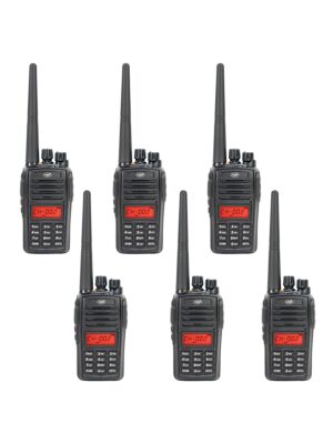 Kit van 6 draagbare radiostations PNI PMR R18, 446MHz, 0,5W, 128 kanalen, 16 PMR en 50 CTCSS en 104 DCS-tonen, FM-radio, prog