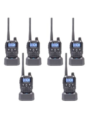 Kit van 6 draagbare radiostations PNI PMR R45 PRO 446MHz, 0,5W, 99 programmeerbare kanalen, 16 PMR en 38 CTCSS en 104 DCS-tonen,