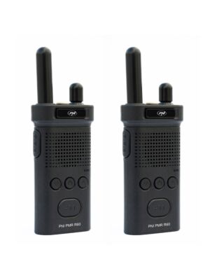 Kit van 2 draagbare radiostations PNI PMR R60 446MHz, 0,5W, 16 programmeerbare kanalen, 16 PMR en 50 CTCSS en 104 DCS-tonen, Sca