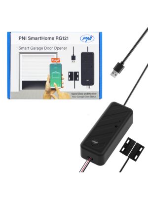 PNI SmartHome RG121 intelligent relais met Wi-Fi voor het regelen van het openen van garagedeuren/hekken, compatibel met de Tuya-applicatie, 