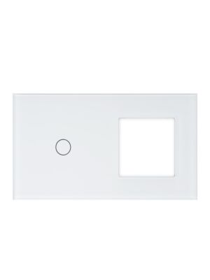 PNI SH611 dubbel glas frame voor schakelaar en stopcontact, wit