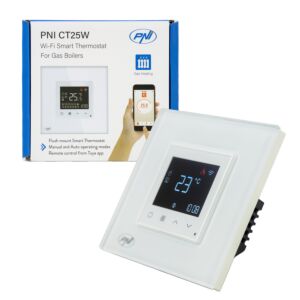 Slimme thermostaat PNI CT25W WiFi voor centrale verwarming op gas, inbouwmontage, 16A, bediening vanuit de Tuya Sm applicatie