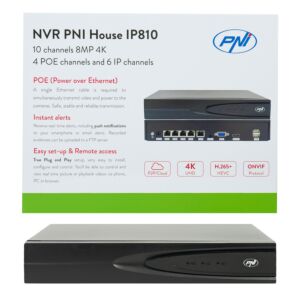 NVR POE PNI House IP810 met 10 kanalen 4K 8MP