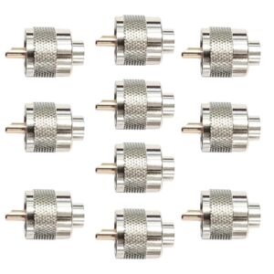 Set van 10 stuks PNI PL259 korte stekker voor RG58 kabel met vergulde centrale pin 6 mm