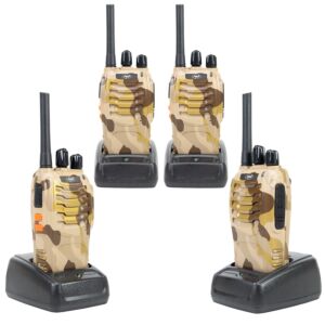 Kit van 4 draagbare radiostations PNI PMR R40 CAMO-batterijen, opladers en hoofdtelefoon inbegrepen