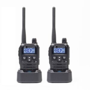 Kit van 2 draagbare radiostations PNI PMR R45 PRO 446MHz, 0,5W, 99 programmeerbare kanalen, 16 PMR en 38 CTCSS en 104 DCS-tonen,