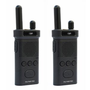 Kit van 2 draagbare radiostations PNI PMR R60 446MHz, 0,5W, 16 programmeerbare kanalen, 16 PMR en 50 CTCSS en 104 DCS-tonen, Sca