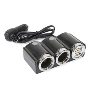 Auto-sigarettenaanstekersplitter PNI Aansteker 20 12V/24V 2 uitgangen, 2 x USB, LED-indicator