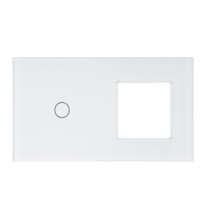 PNI SH611 dubbel glas frame voor schakelaar en stopcontact, wit