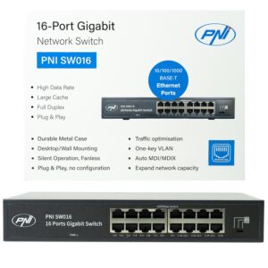 Schakelaar PNI SW016, 16 x 10/100/1000 Mbps