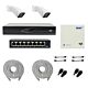 PNI House IP816 NVR pakket met 2 PNI IP780 4K camera's, bron, switch, kabels, stekkers en splitters