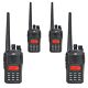 Kit van 4 draagbare radiostations PNI PMR R18, 446MHz, 0,5W, 128 kanalen, 16 PMR en 50 CTCSS en 104 DCS-tonen, FM-radio, prog